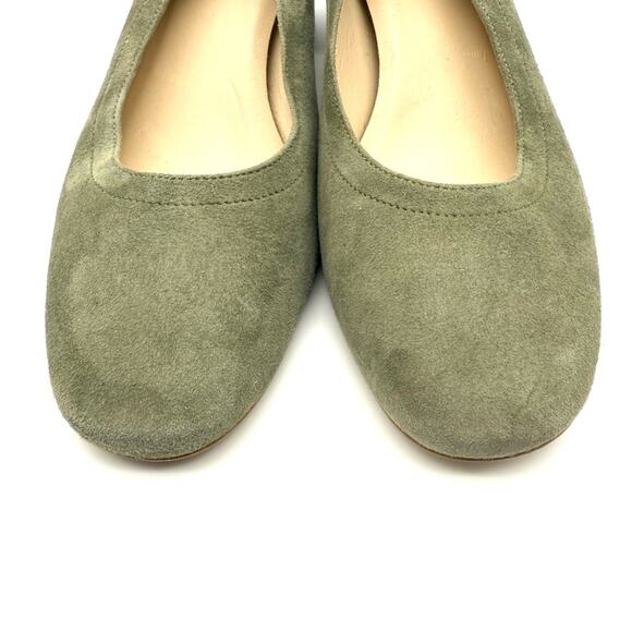 Everlane The Italian Leather Day Heel Suede Olive Green 6 - Picture 4 of 13